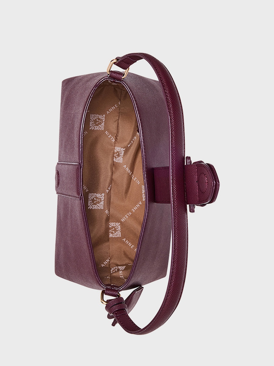 Textured Buckle Detail Shoulder Bag