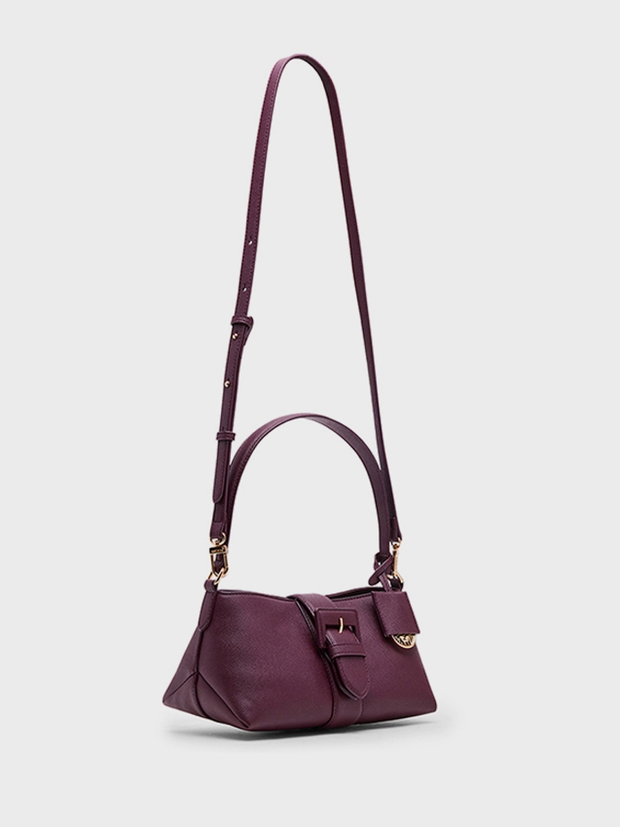 Textured Buckle Detail Shoulder Bag