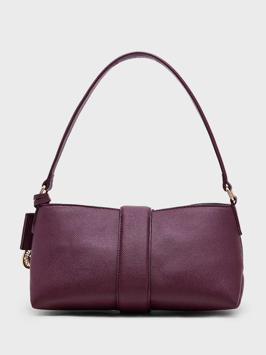 Textured Buckle Detail Shoulder Bag