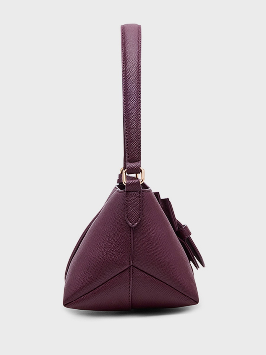 Textured Buckle Detail Shoulder Bag