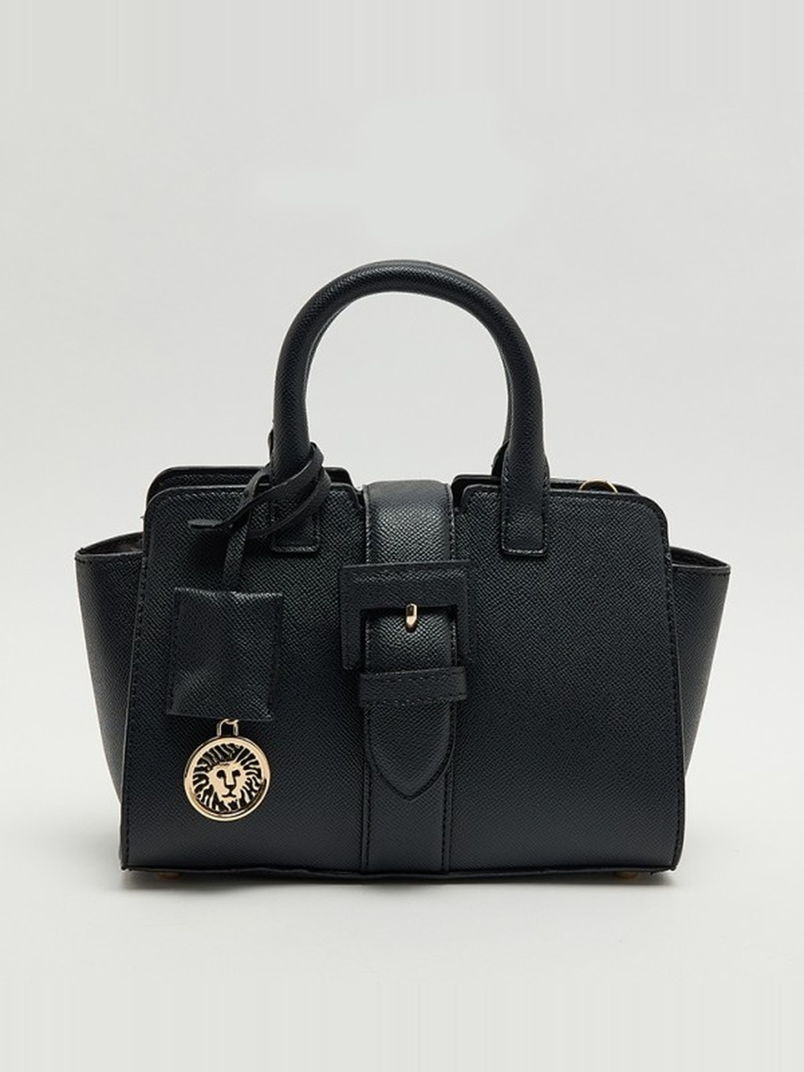 Textured Zippered Satchel Bag