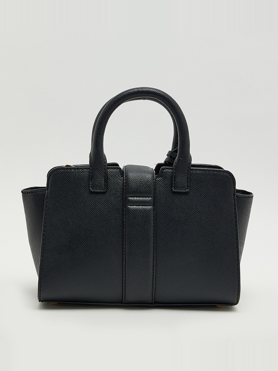 Textured Zippered Satchel Bag