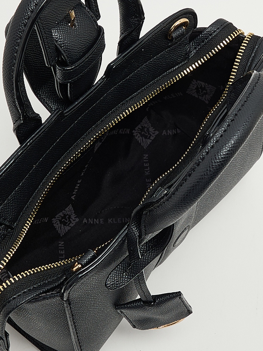 Textured Zippered Satchel Bag