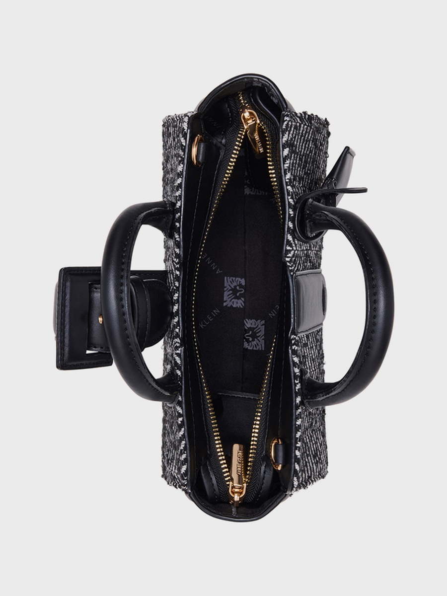 Patterned Buckle Detail Satchel Bag