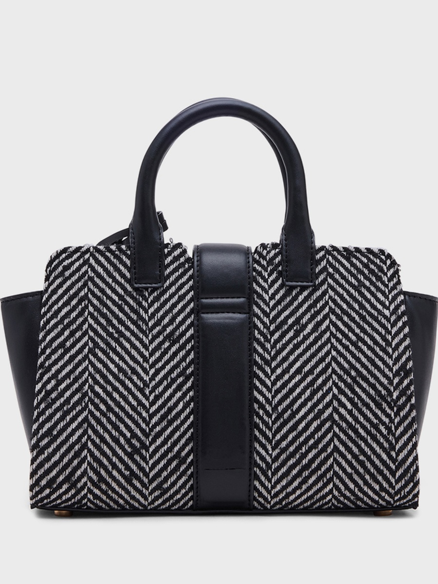 Patterned Buckle Detail Satchel Bag