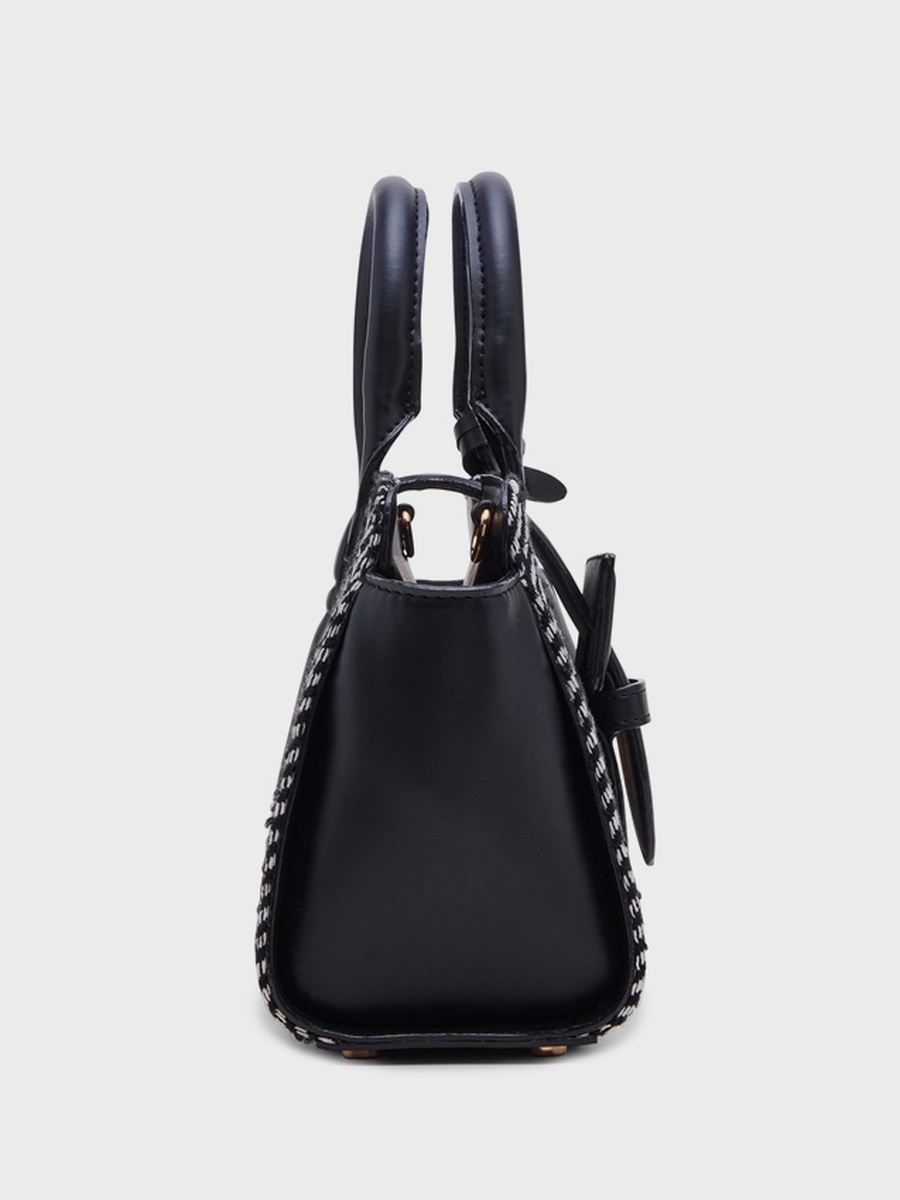 Patterned Buckle Detail Satchel Bag