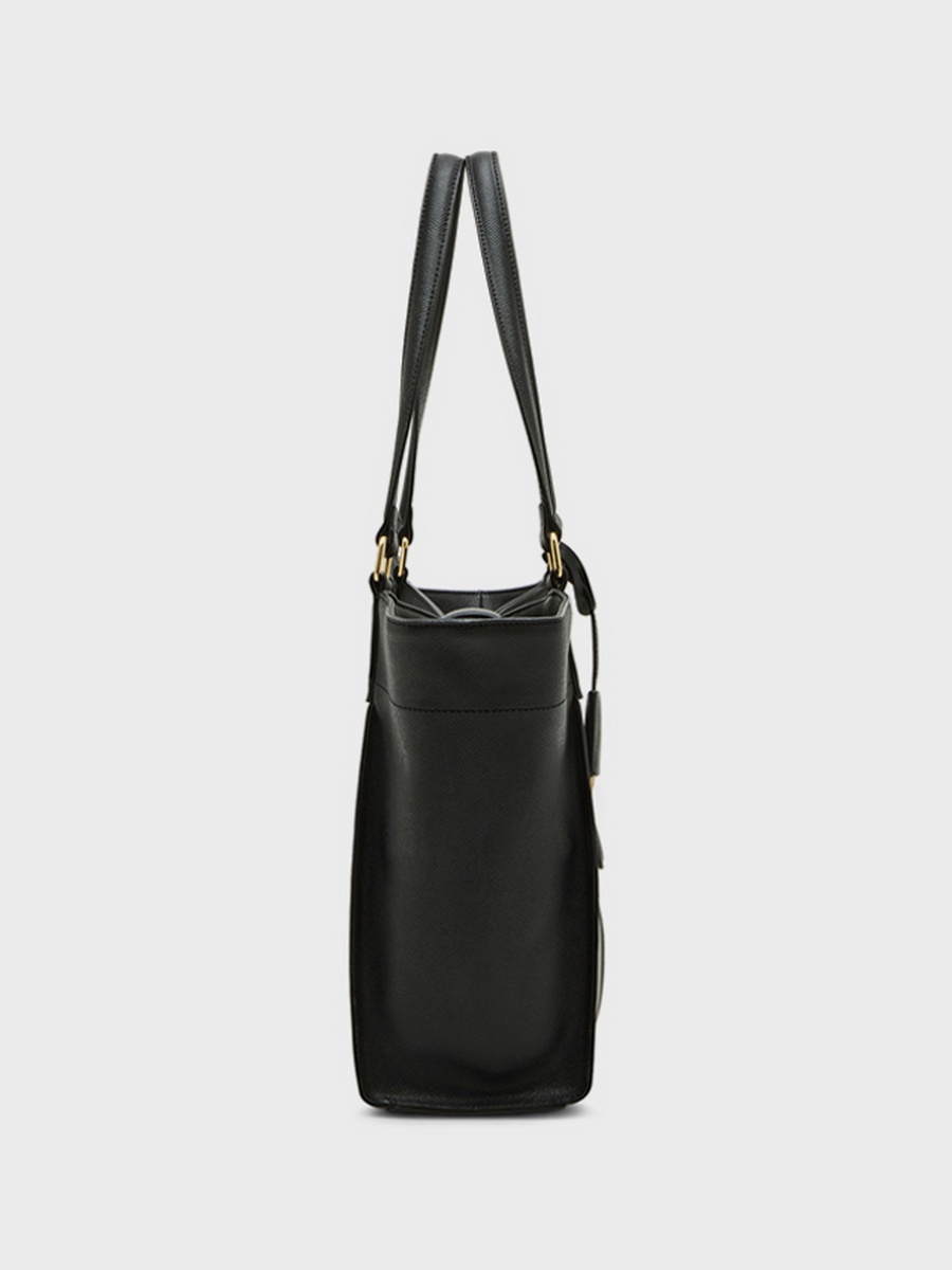 Textured Buckle Detail Tote Bag