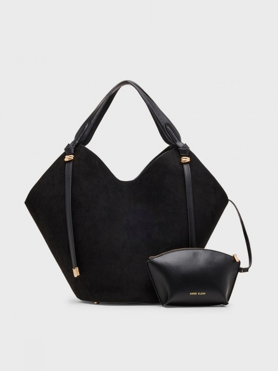 Solid Shoulder Bag with Purse