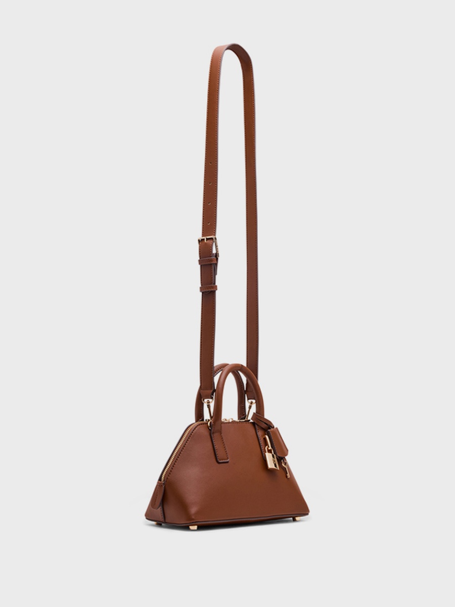 Textured Zippered Shoulder Bag