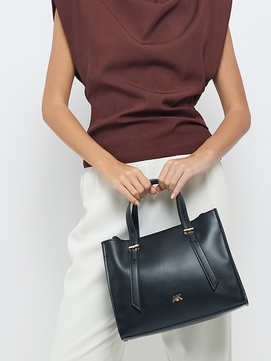Monogram PU Zip Closure Tote Bag