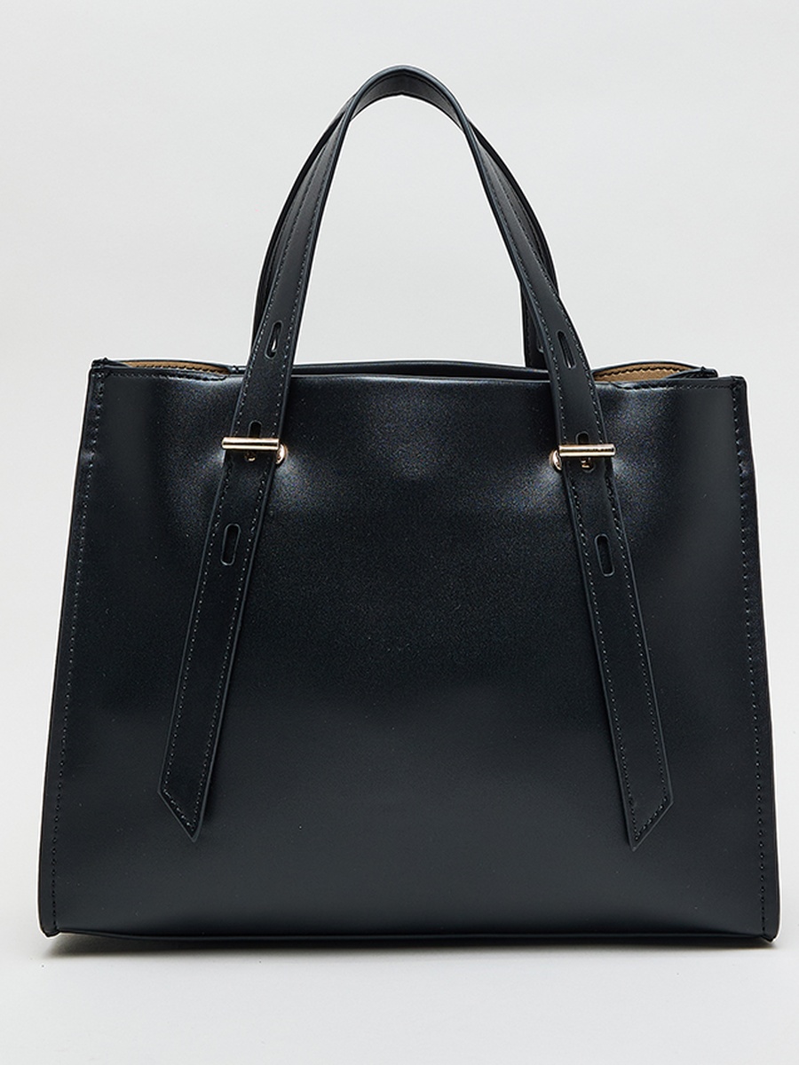 Monogram PU Zip Closure Tote Bag