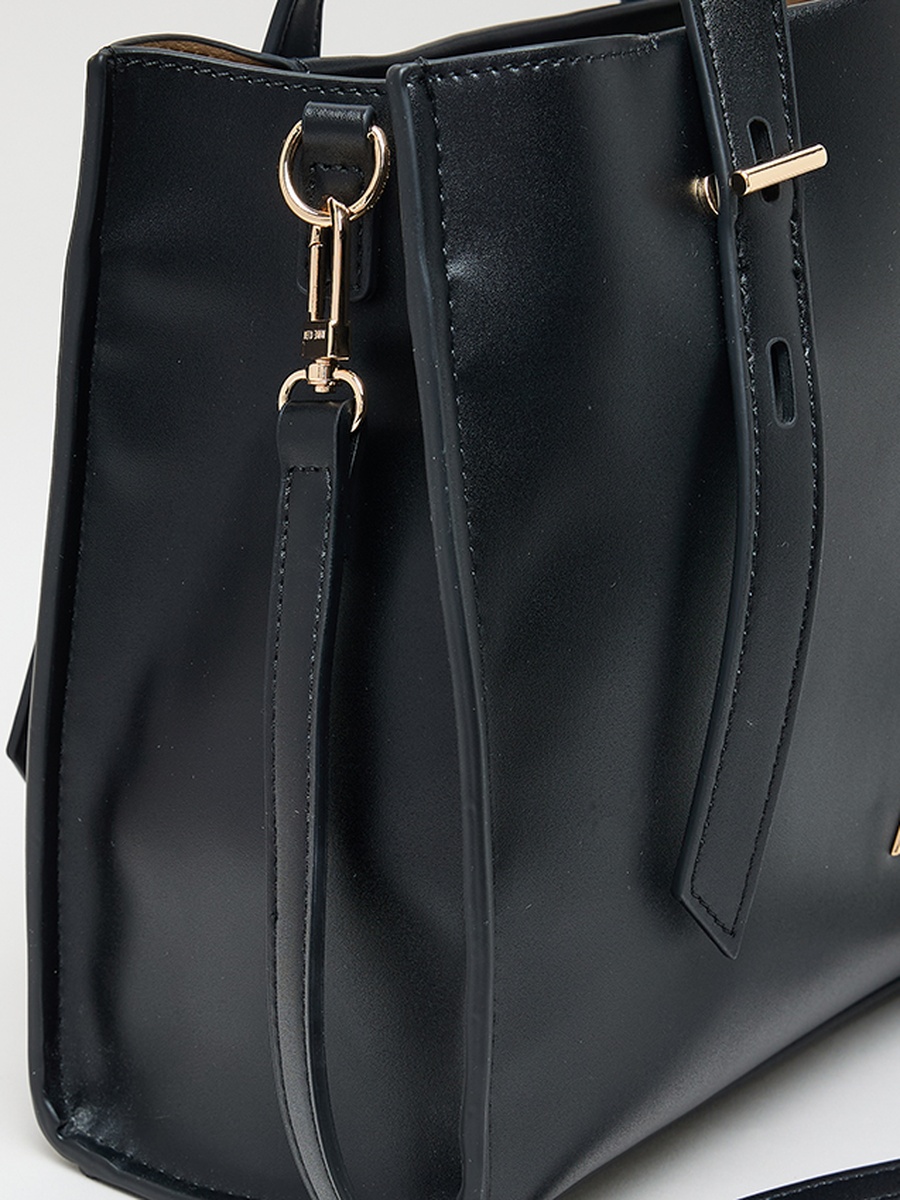 Monogram PU Zip Closure Tote Bag