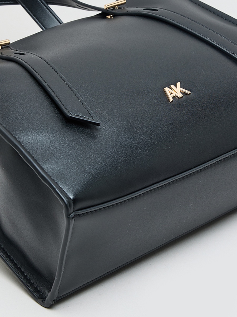 Monogram PU Zip Closure Tote Bag