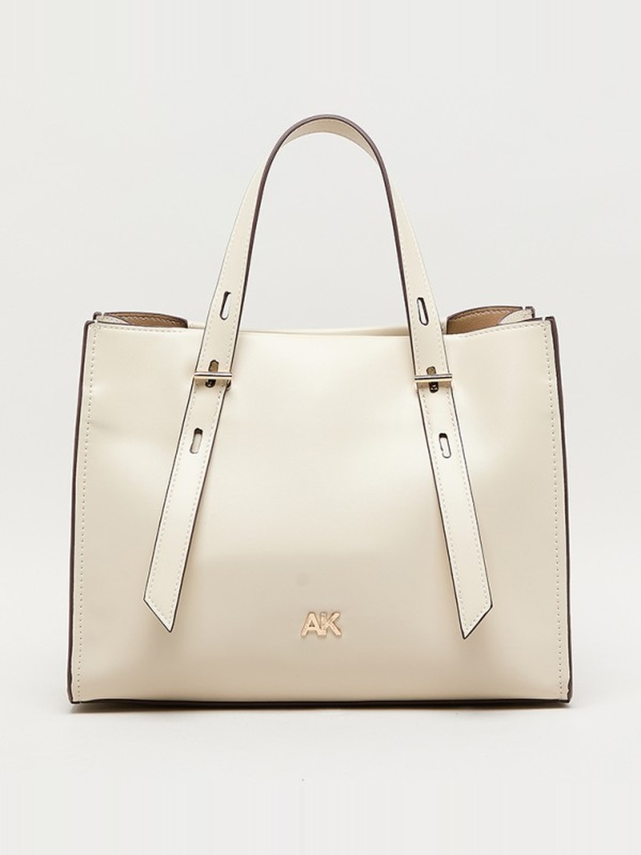 Monogram PU Zip Closure Tote Bag