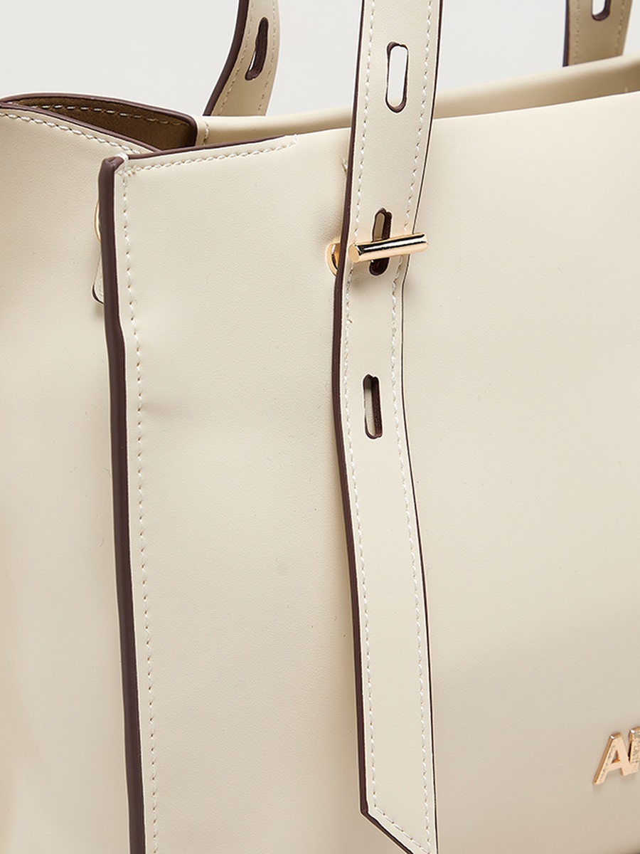 Monogram PU Zip Closure Tote Bag