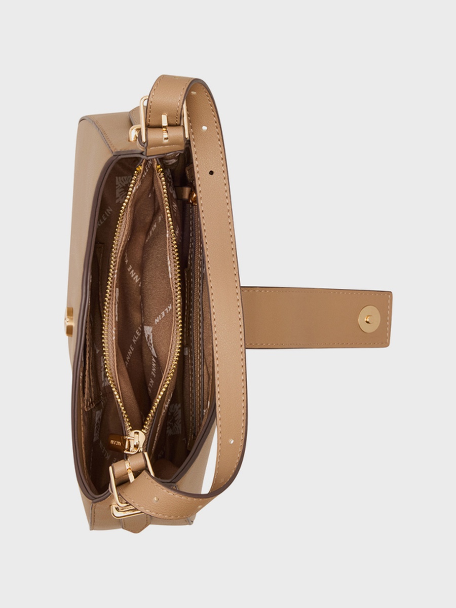 Scarf Detail Snap Shoulder Bag