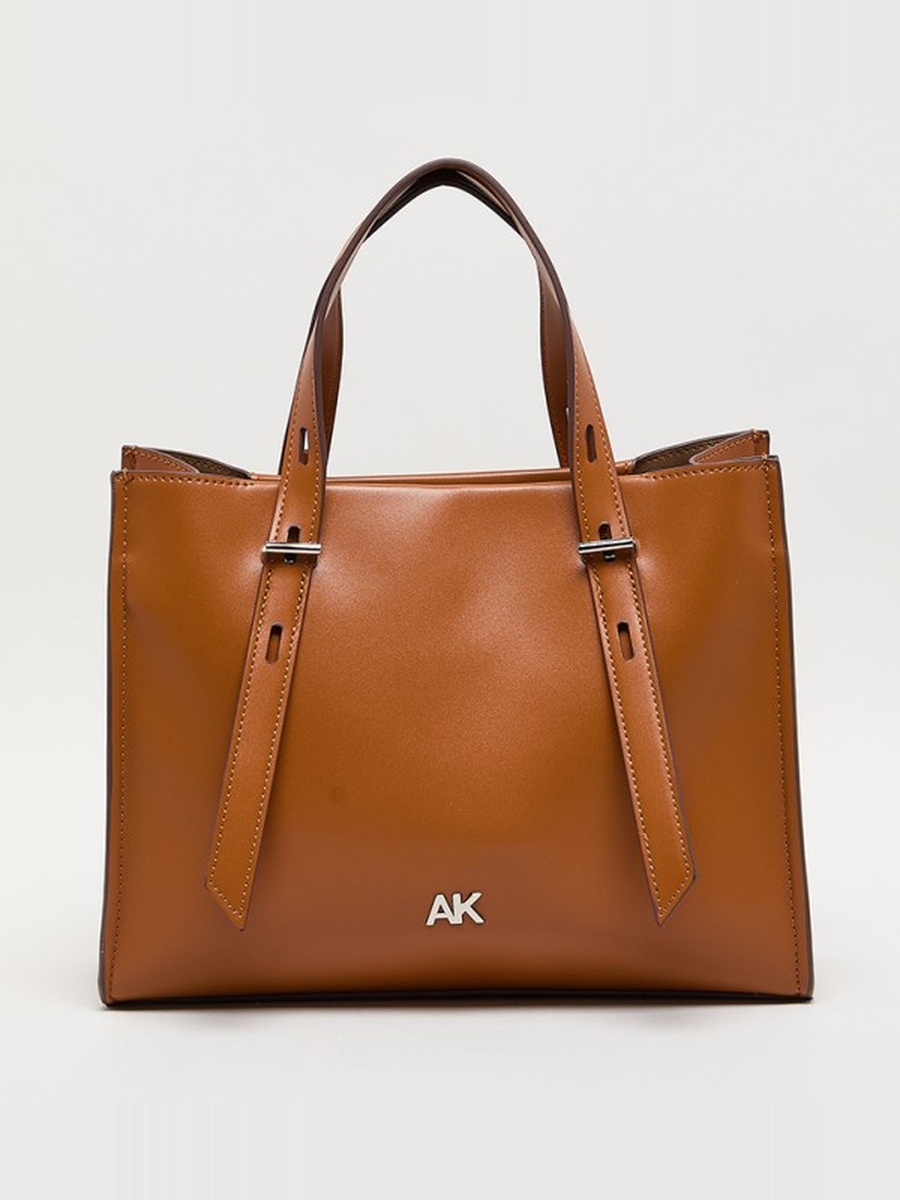 Monogram PU Zip Closure Tote Bag