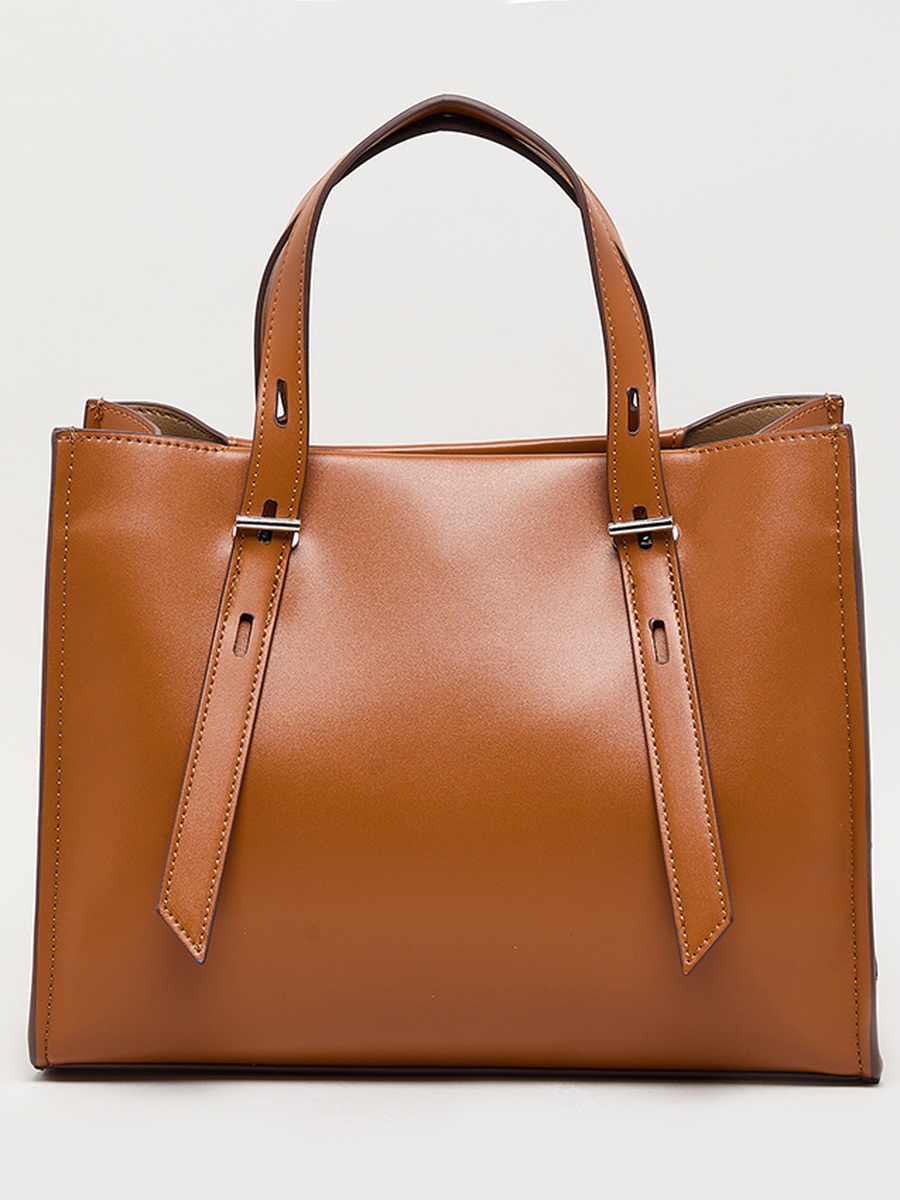 Monogram PU Zip Closure Tote Bag
