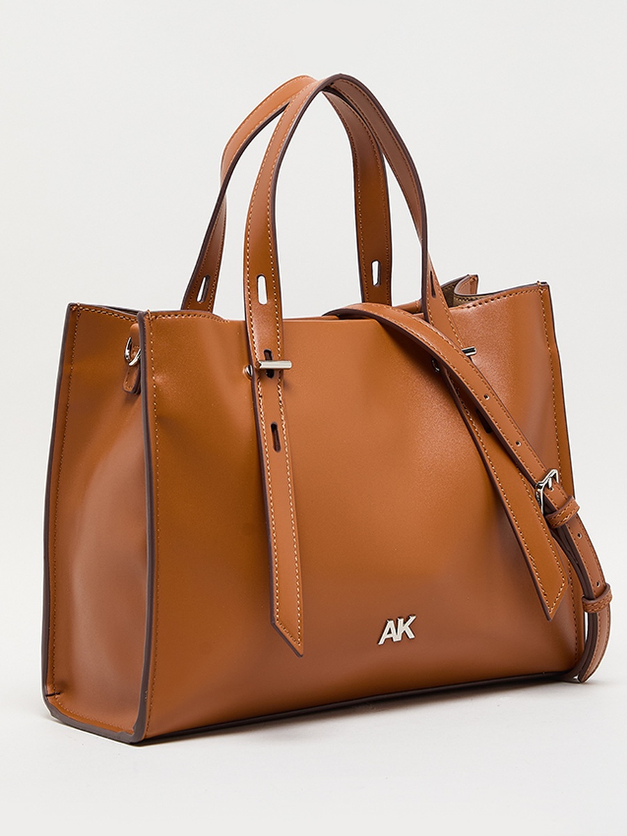 Monogram PU Zip Closure Tote Bag