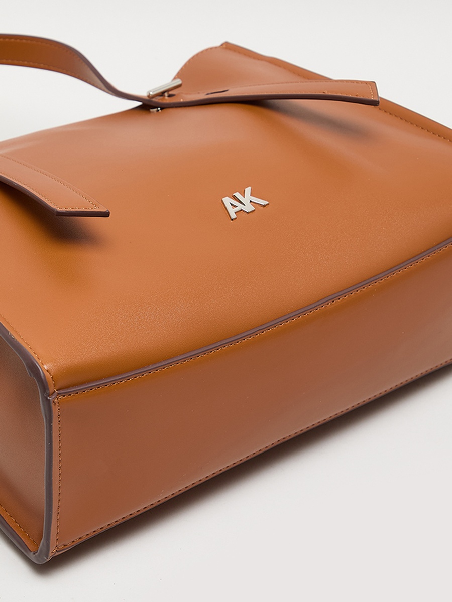 Monogram PU Zip Closure Tote Bag