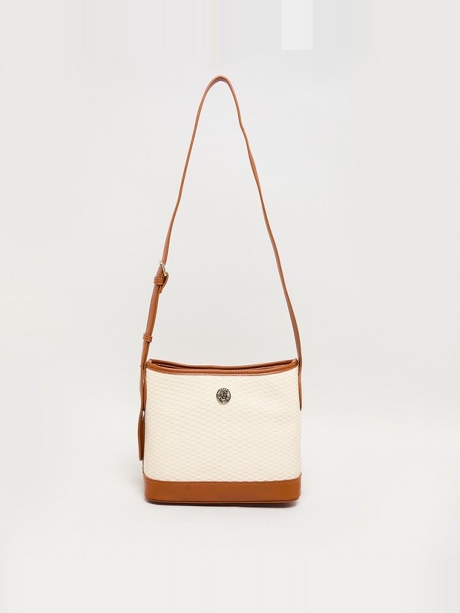 Contrast Detail PU Crossbody Bag