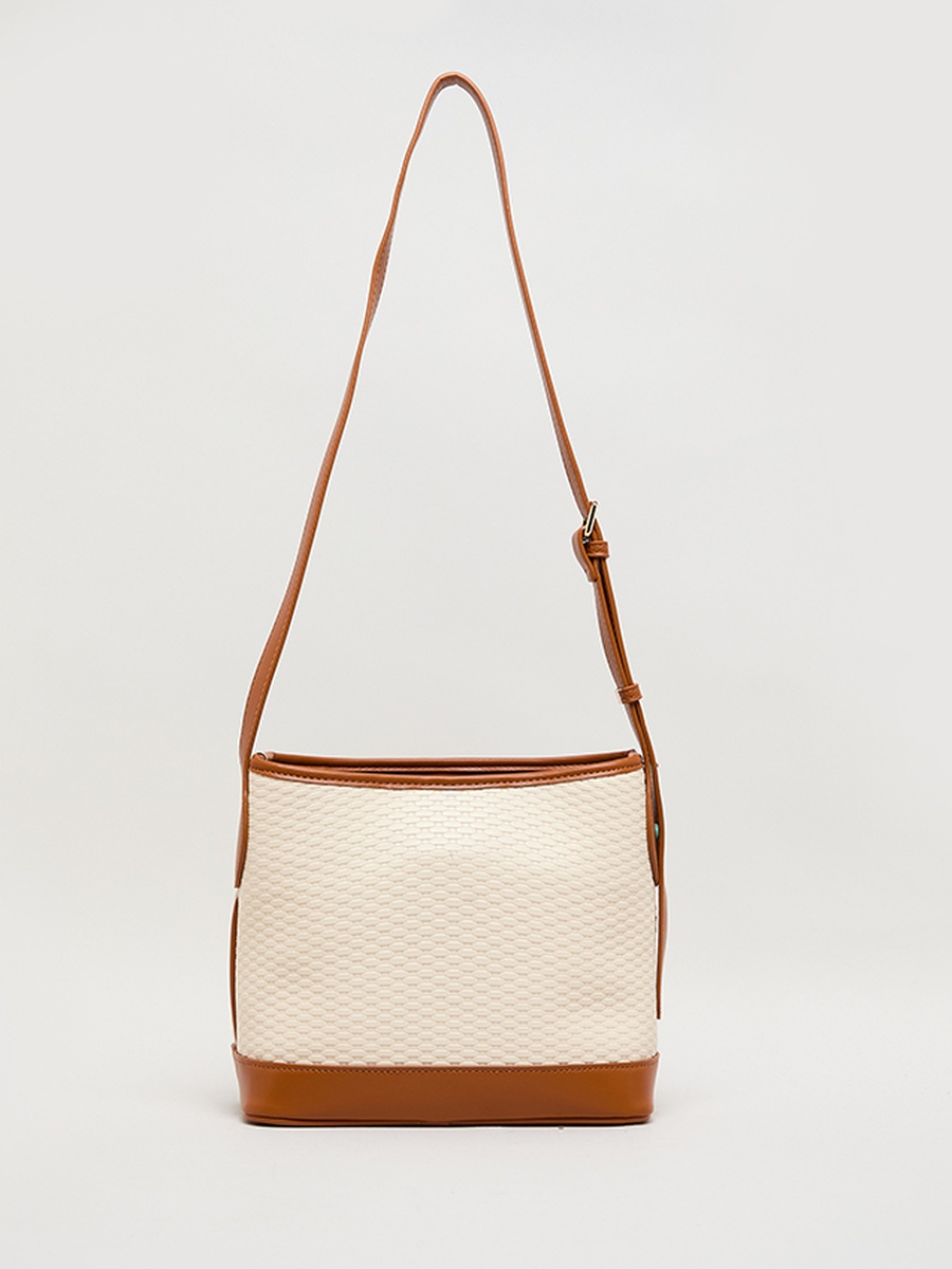 Contrast Detail PU Crossbody Bag