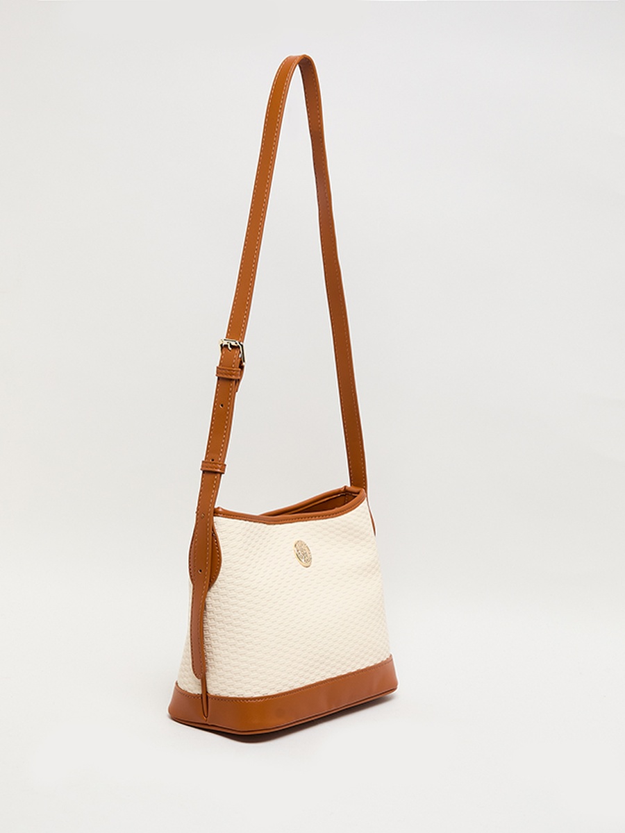 Contrast Detail PU Crossbody Bag