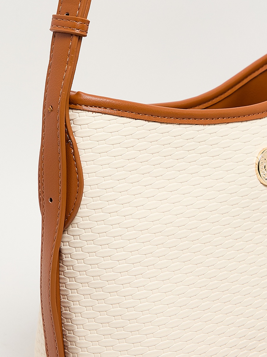 Contrast Detail PU Crossbody Bag