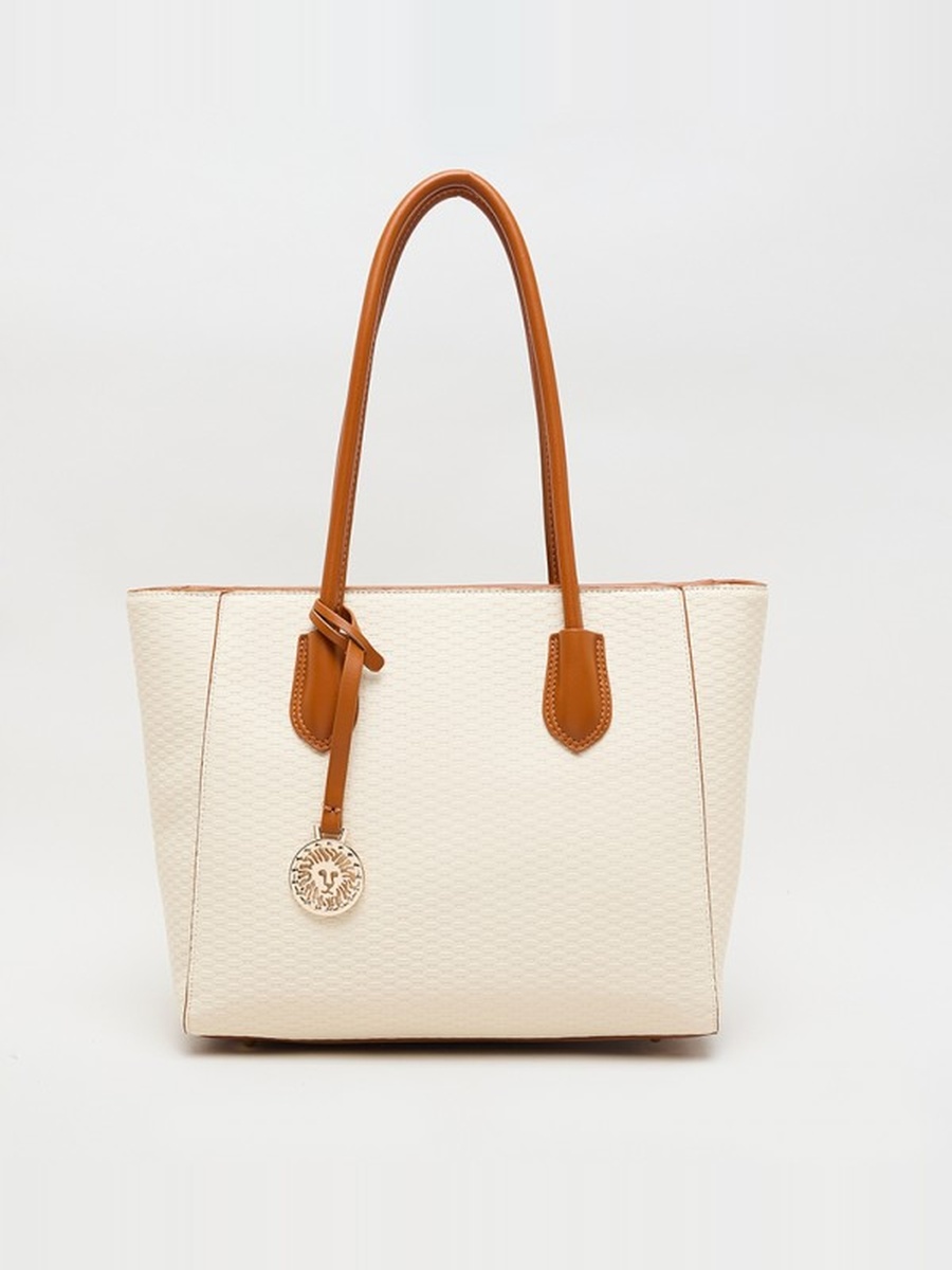 Textured PU Zip Closure Tote Bag
