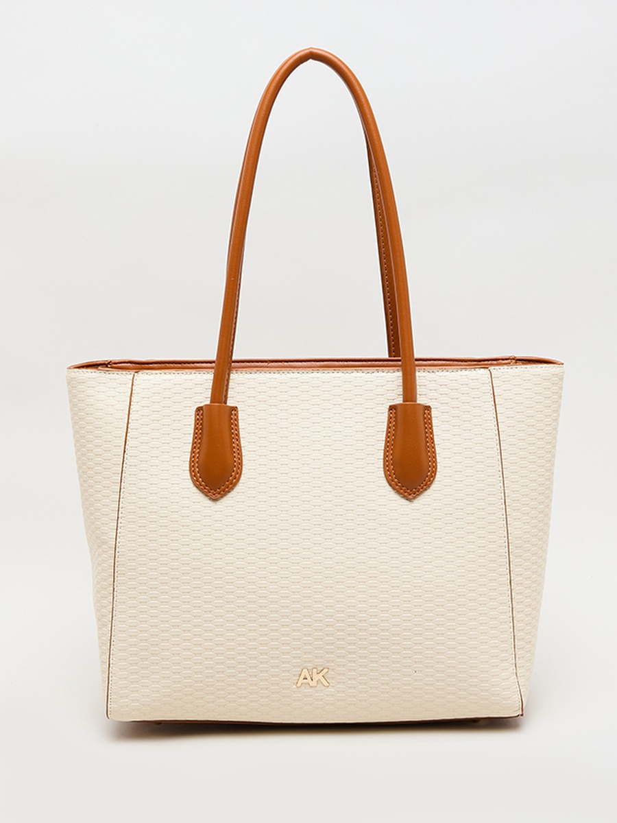 Textured PU Zip Closure Tote Bag