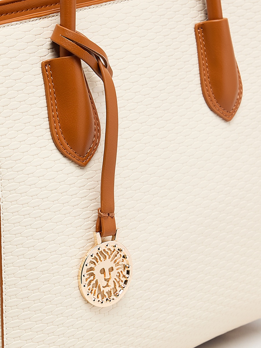 Textured PU Zip Closure Tote Bag