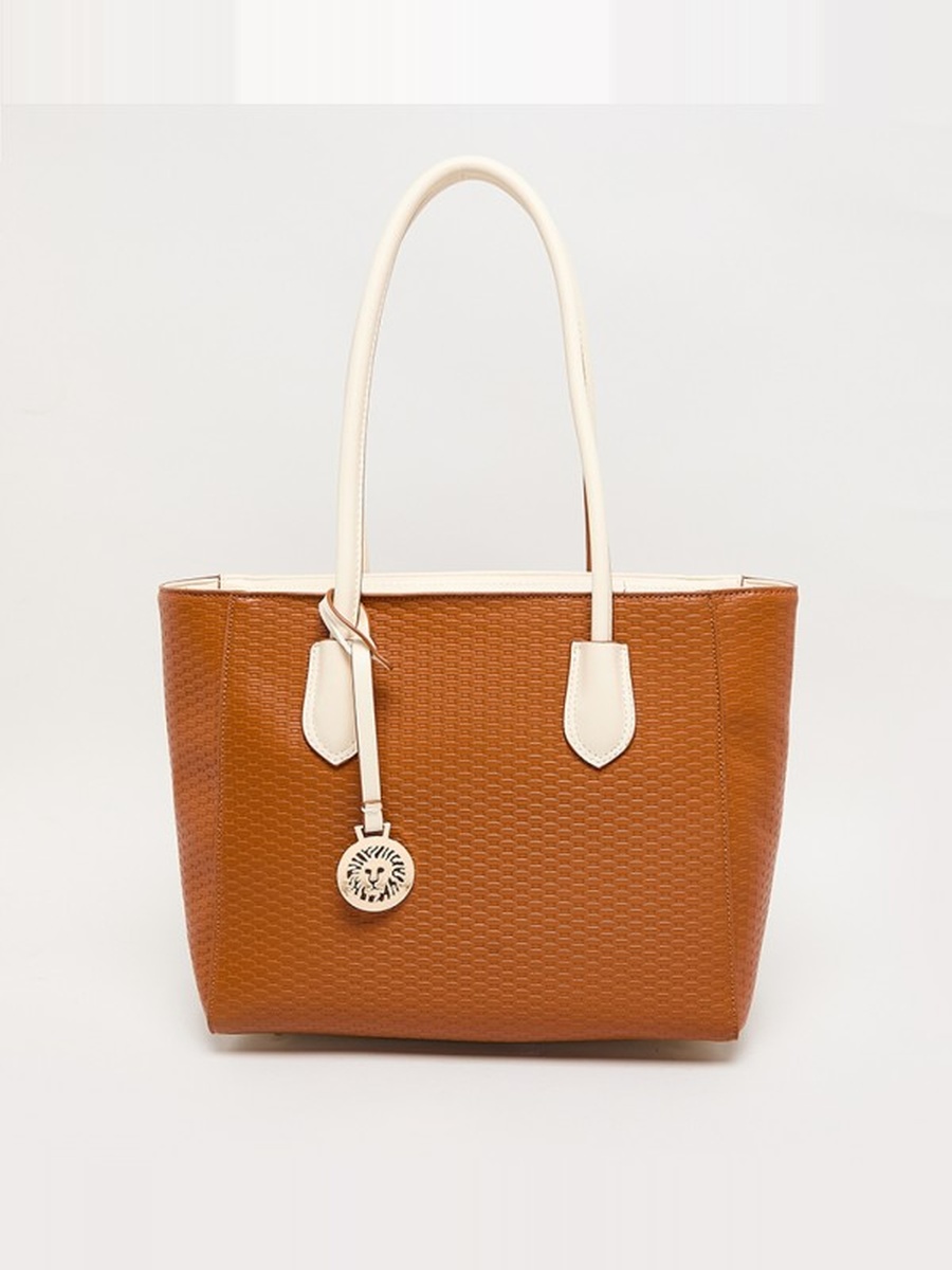 Textured PU Zip Closure Tote Bag