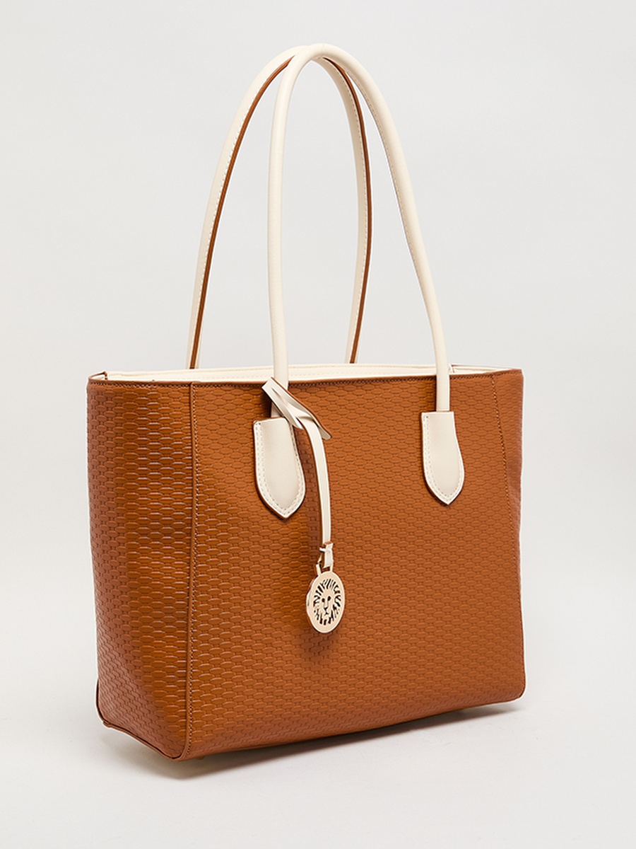 Textured PU Zip Closure Tote Bag