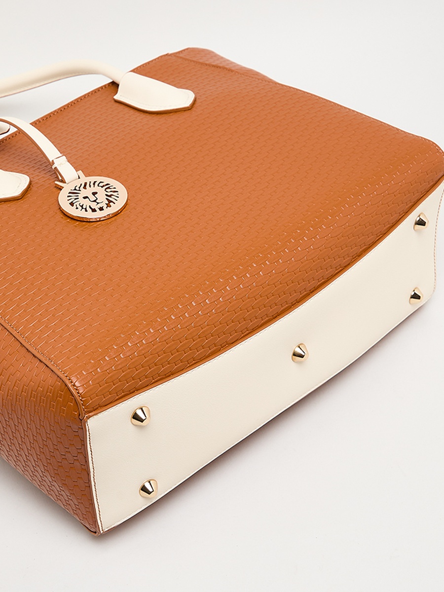 Textured PU Zip Closure Tote Bag