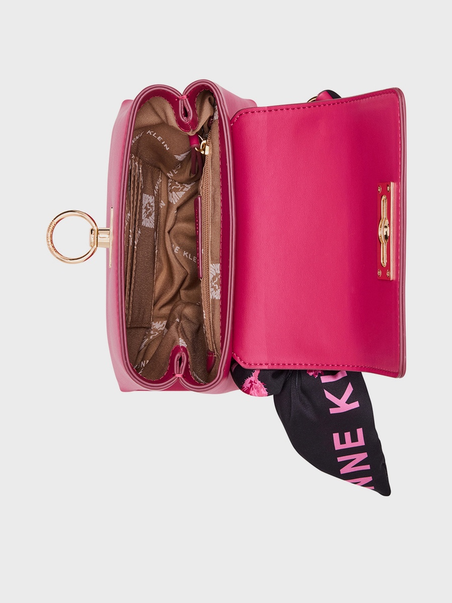 Textured Top Handle Bag with Scarf Detail