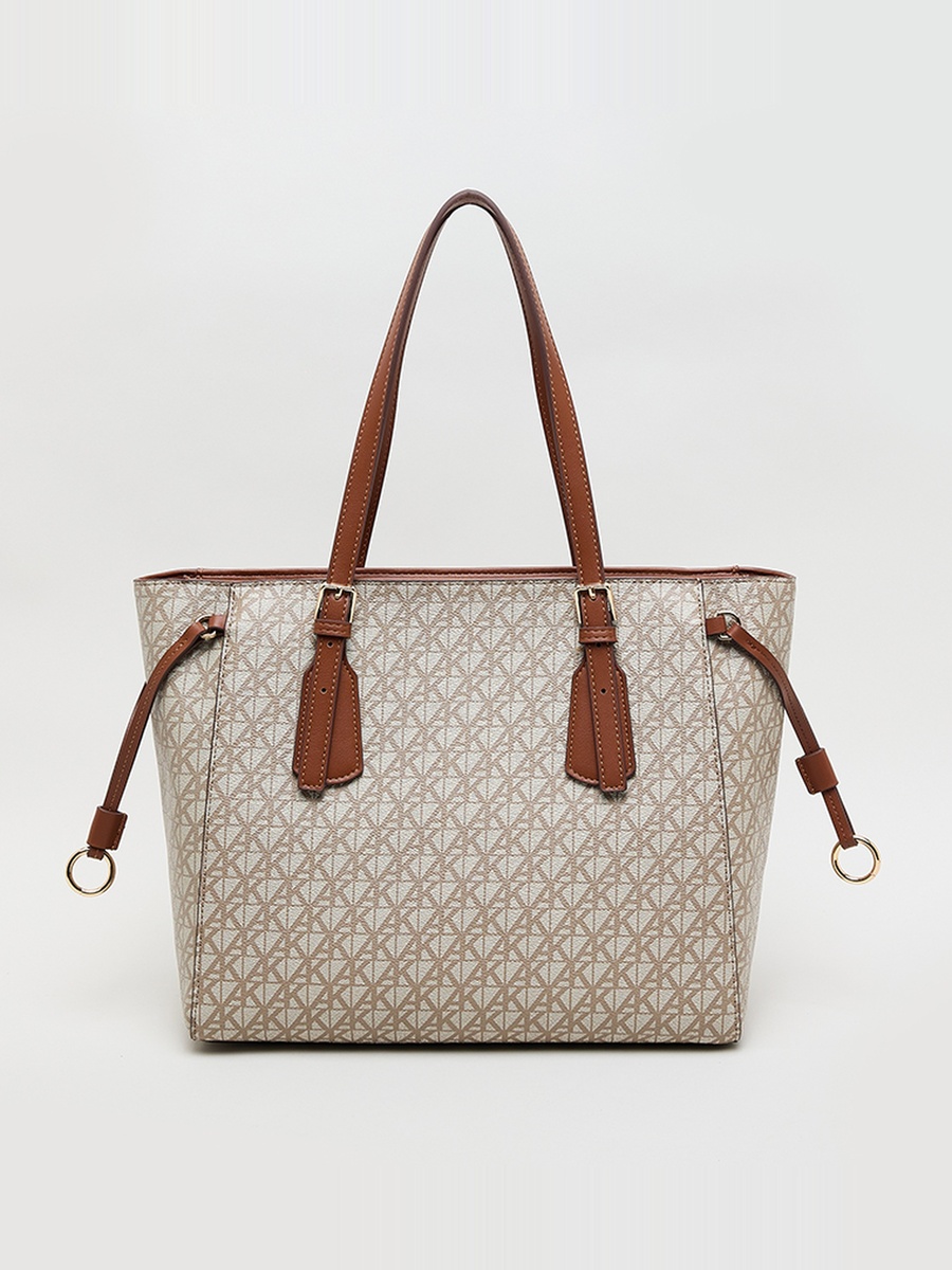 Monogram Patterned PU Tote Bag