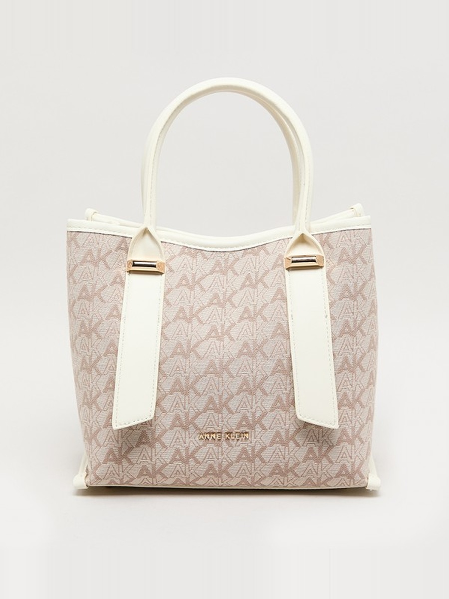 Monogram Patterned PU Tote Bag