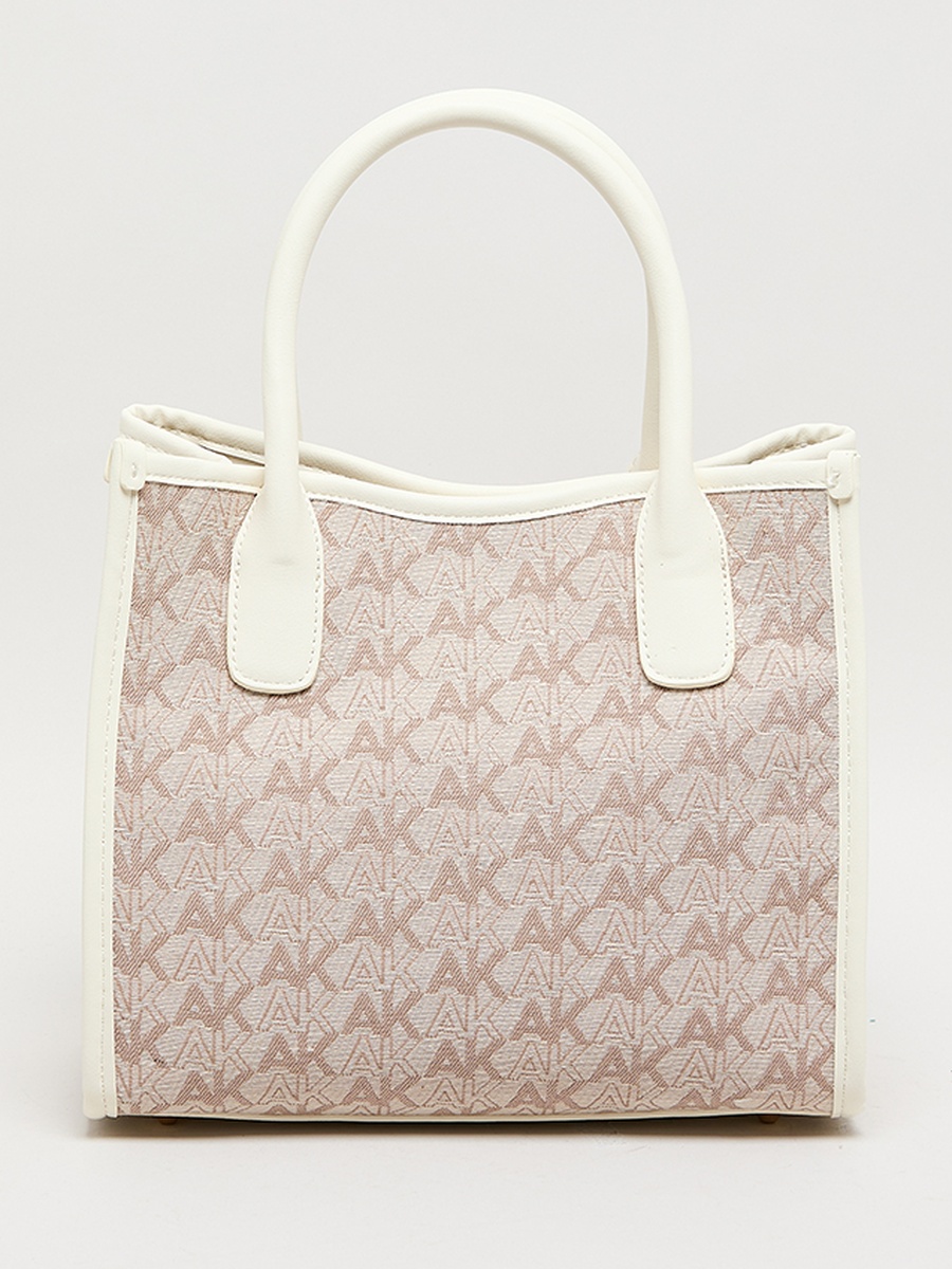 Monogram Patterned PU Tote Bag