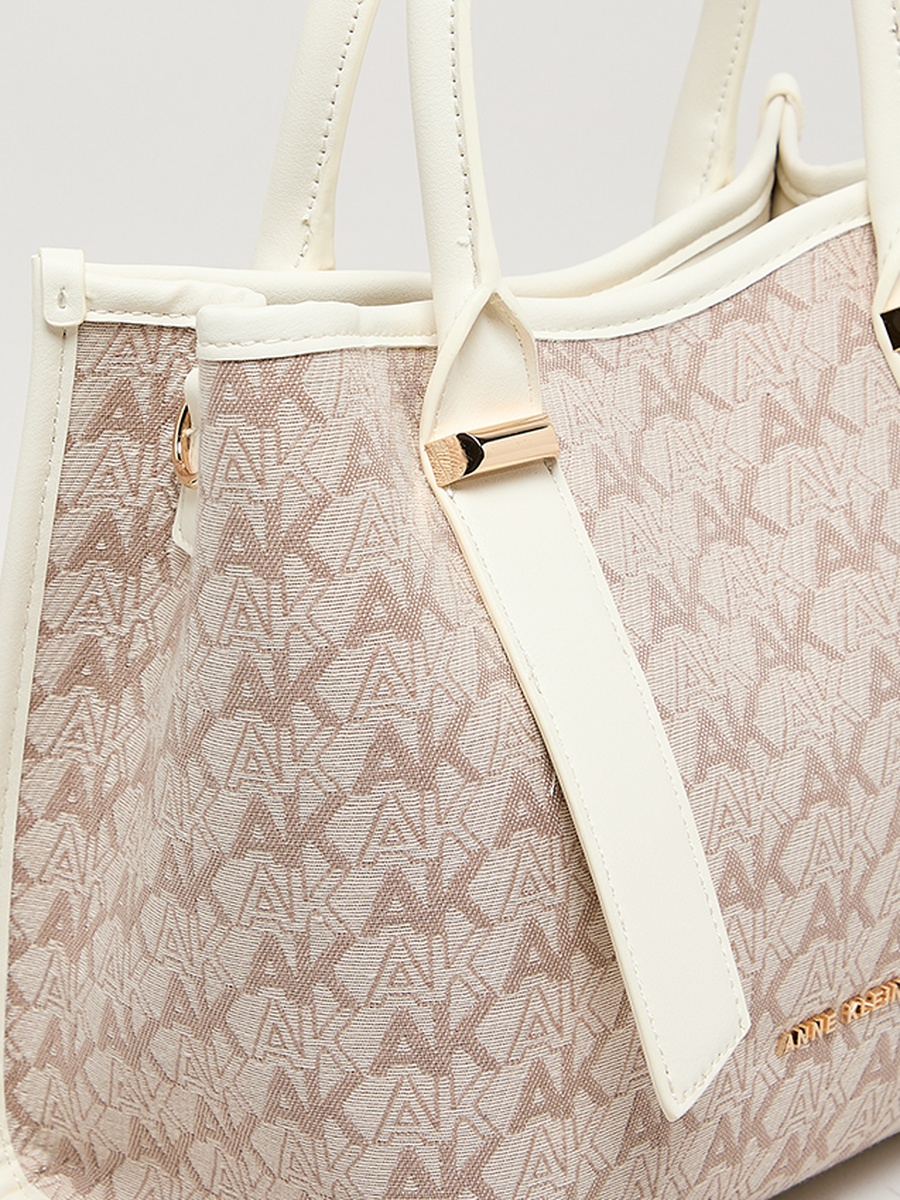Monogram Patterned PU Tote Bag