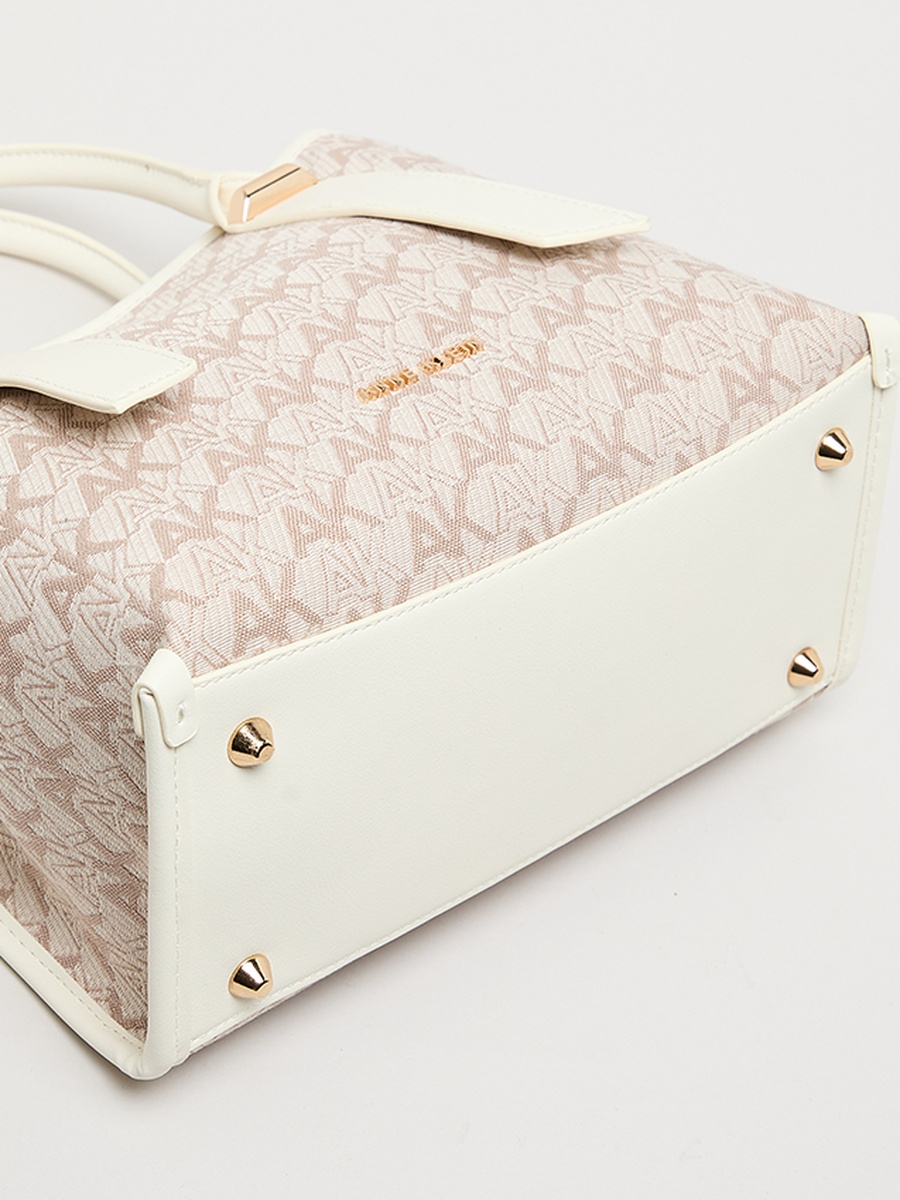 Monogram Patterned PU Tote Bag