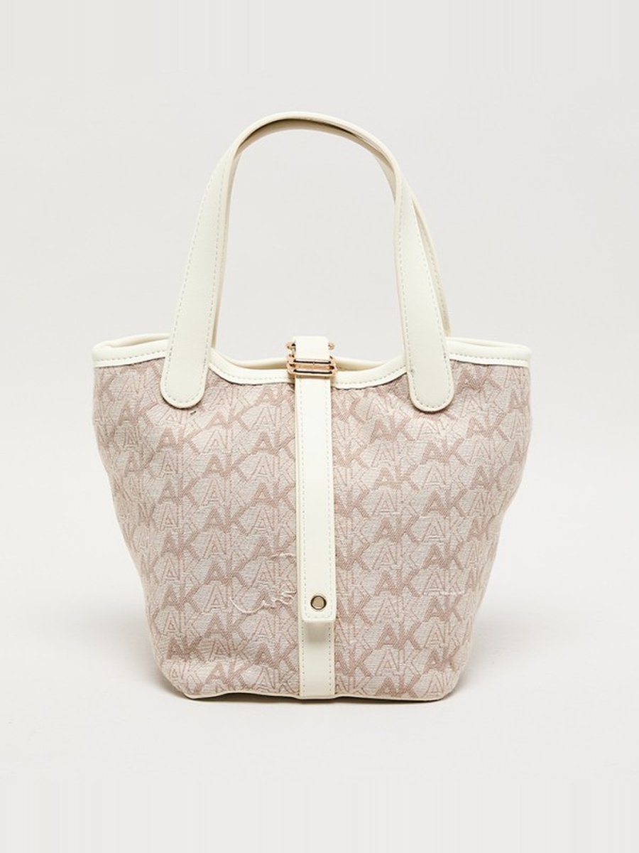 Monogram Patterned PU Bucket Bag