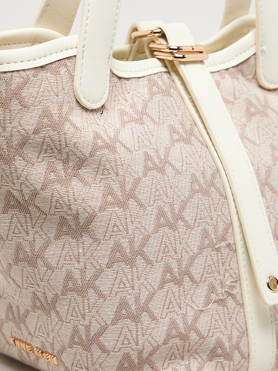 Monogram Patterned PU Bucket Bag