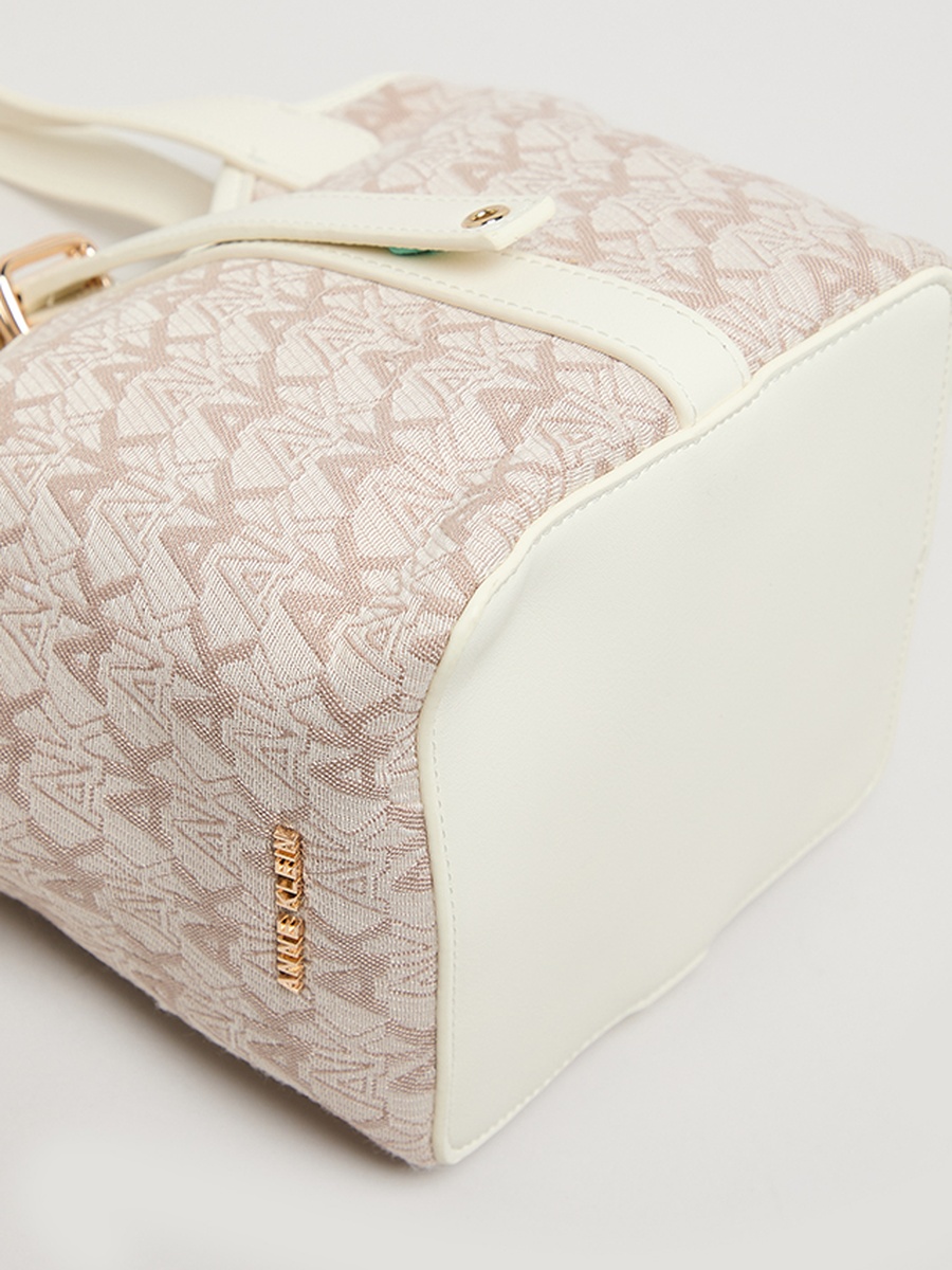 Monogram Patterned PU Bucket Bag