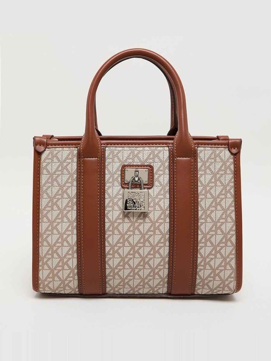 Monogram Patterned PU Tote Bag