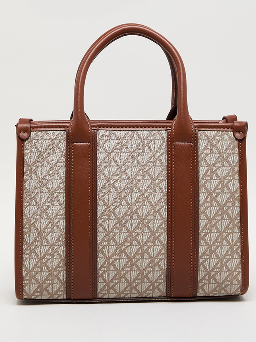 Monogram Patterned PU Tote Bag