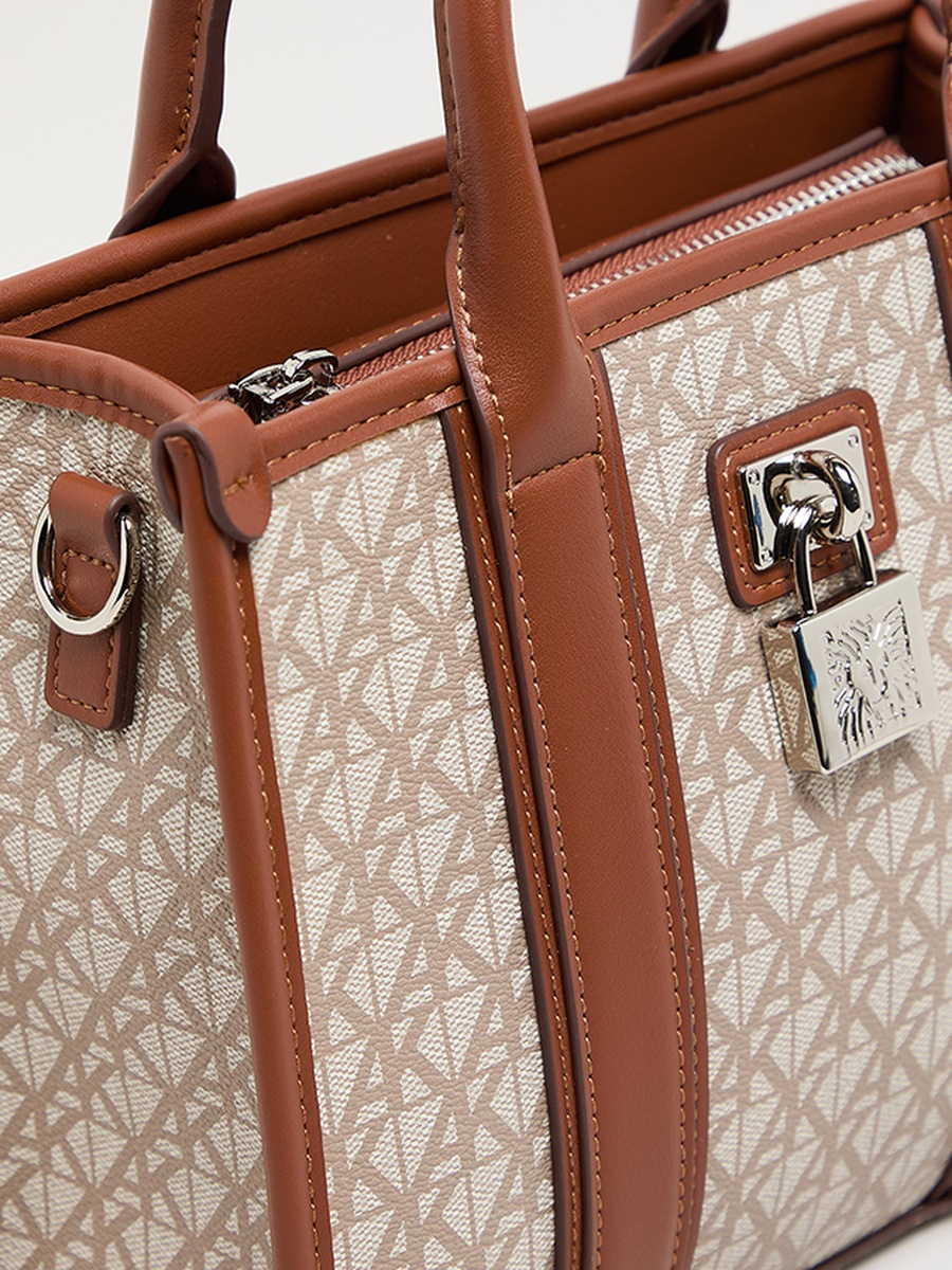 Monogram Patterned PU Tote Bag