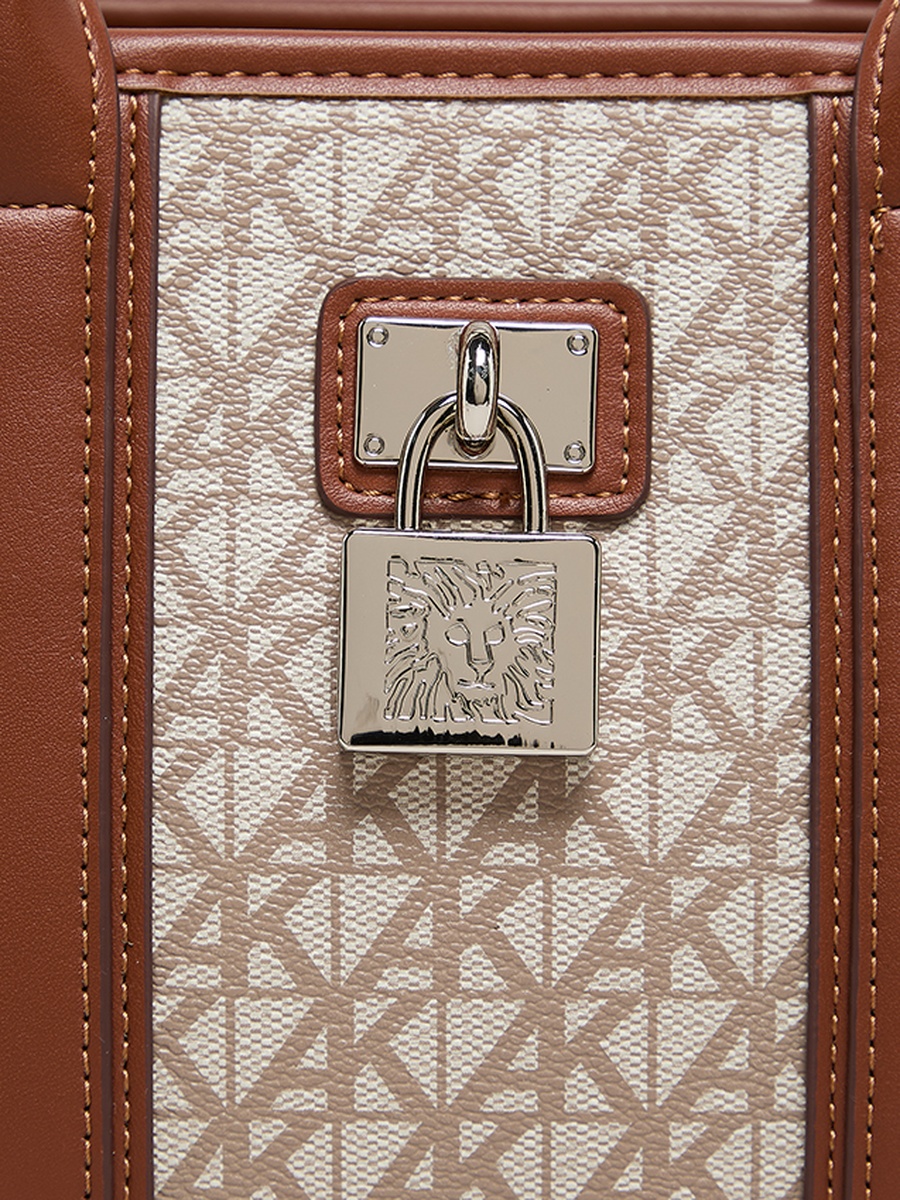 Monogram Patterned PU Tote Bag