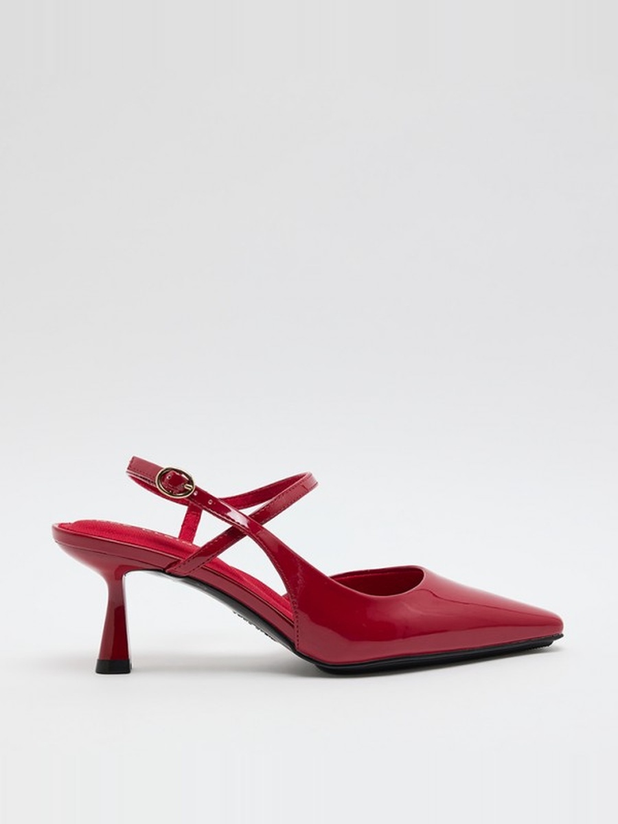 Cosmo Glossy Ankle Strap Pumps