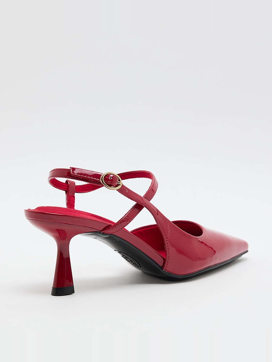 Cosmo Glossy Ankle Strap Pumps