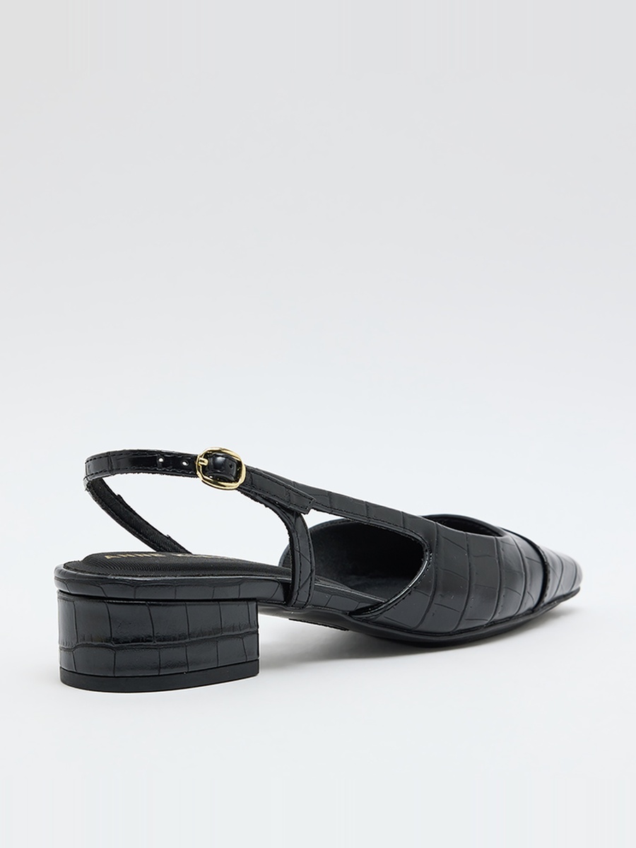 Nia Croc Textured Slingback Pumps